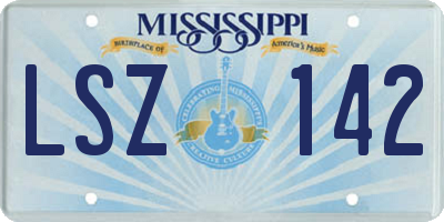 MS license plate LSZ142