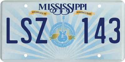 MS license plate LSZ143