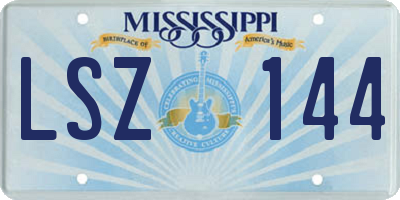 MS license plate LSZ144