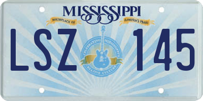 MS license plate LSZ145