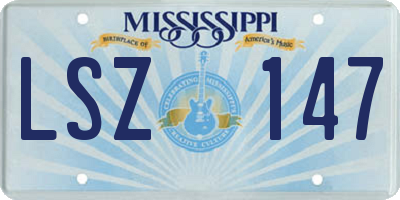 MS license plate LSZ147