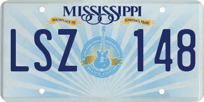MS license plate LSZ148