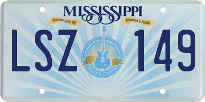 MS license plate LSZ149