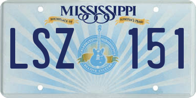 MS license plate LSZ151