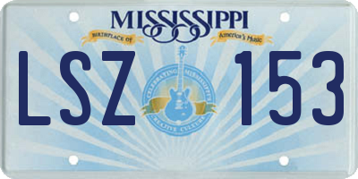 MS license plate LSZ153