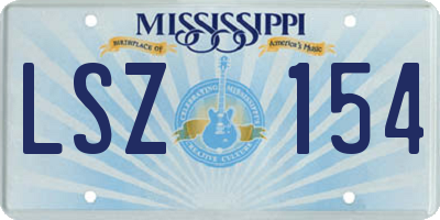 MS license plate LSZ154