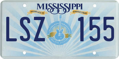 MS license plate LSZ155