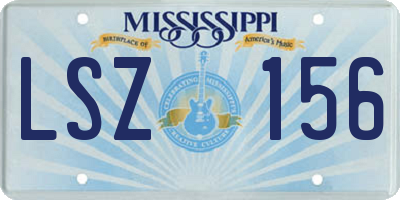 MS license plate LSZ156