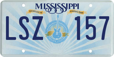 MS license plate LSZ157