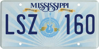 MS license plate LSZ160
