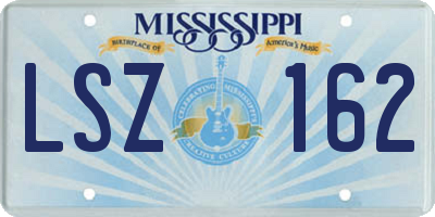 MS license plate LSZ162