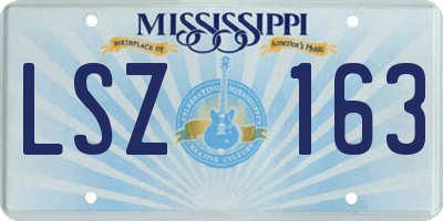MS license plate LSZ163