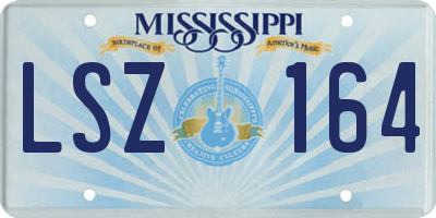 MS license plate LSZ164