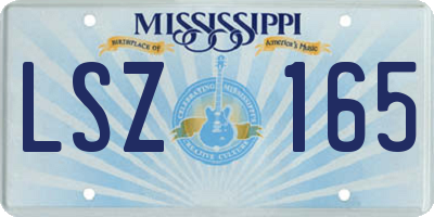 MS license plate LSZ165