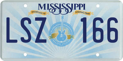 MS license plate LSZ166