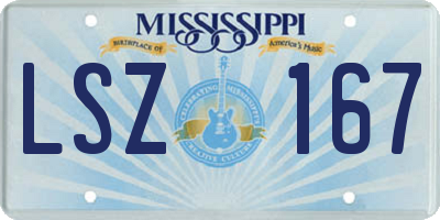 MS license plate LSZ167