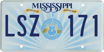 MS license plate LSZ171