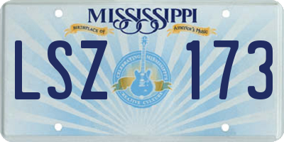 MS license plate LSZ173