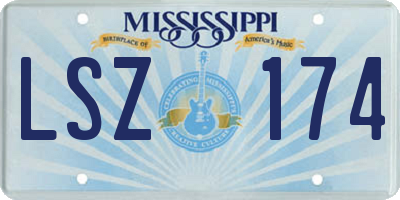MS license plate LSZ174