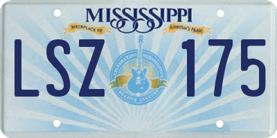 MS license plate LSZ175