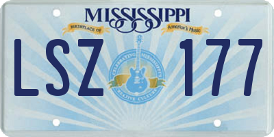 MS license plate LSZ177