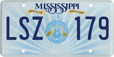 MS license plate LSZ179