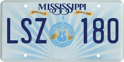 MS license plate LSZ180