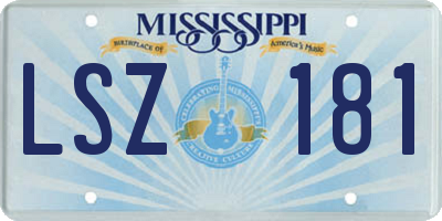 MS license plate LSZ181