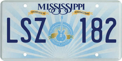 MS license plate LSZ182