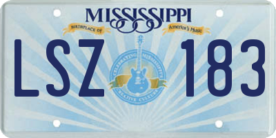 MS license plate LSZ183