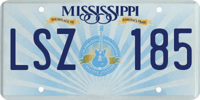 MS license plate LSZ185
