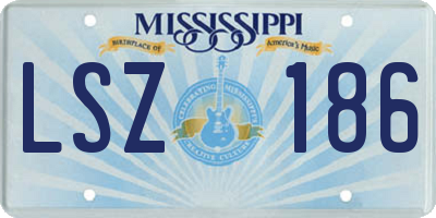 MS license plate LSZ186