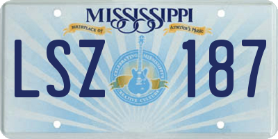 MS license plate LSZ187