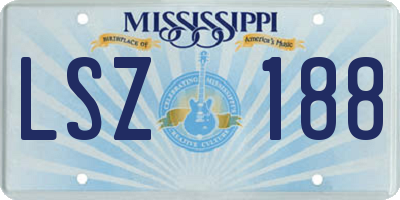 MS license plate LSZ188