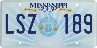 MS license plate LSZ189