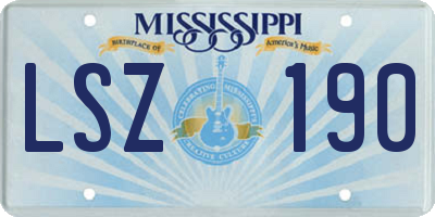 MS license plate LSZ190