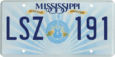 MS license plate LSZ191