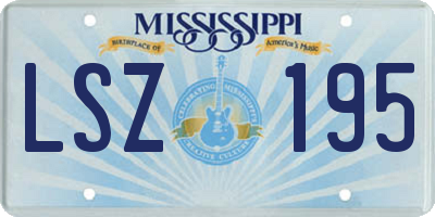 MS license plate LSZ195