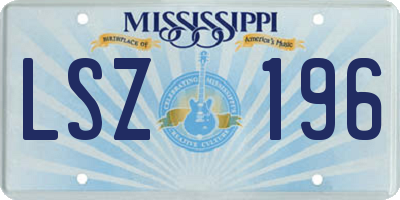 MS license plate LSZ196