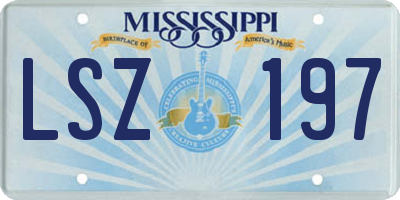 MS license plate LSZ197