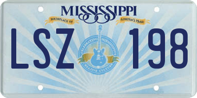 MS license plate LSZ198
