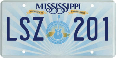 MS license plate LSZ201