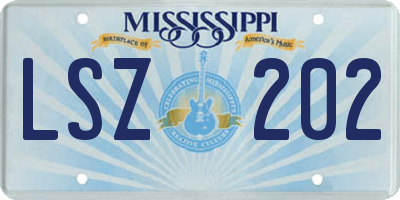 MS license plate LSZ202
