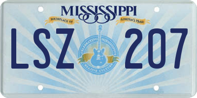 MS license plate LSZ207