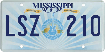 MS license plate LSZ210