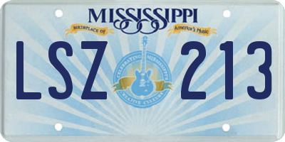 MS license plate LSZ213