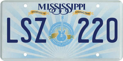 MS license plate LSZ220