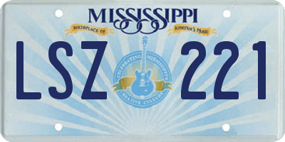 MS license plate LSZ221