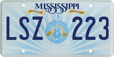 MS license plate LSZ223