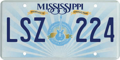 MS license plate LSZ224